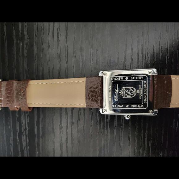 🔥NEW Pierre Lucerne Root Beer 1888 Swiss Inspired Men's Tank Watch - Picture 4 of 9